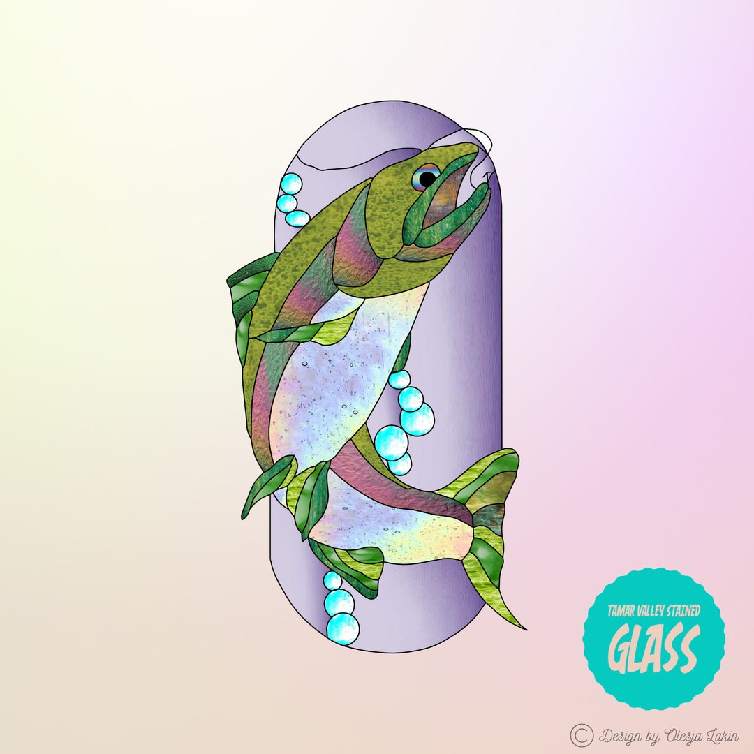 Trout Stained Glass Pattern Stained Glass Pattern Instant Digital
