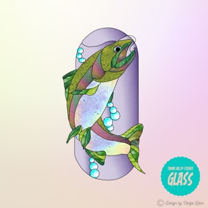 Forelle Stained Glass Pattern - Stained Glass Pattern - Sofortiger digitaler Download von Design-Dateien (PNG | PDF) - DIY Stained Glass