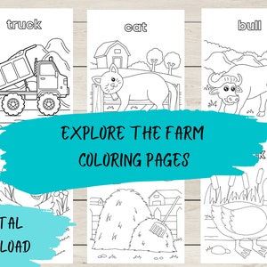 Farm Animals Coloring Pages | Adult and Kid Coloring Pages | Toddler Activity Book | Adult and Kid Activity Book