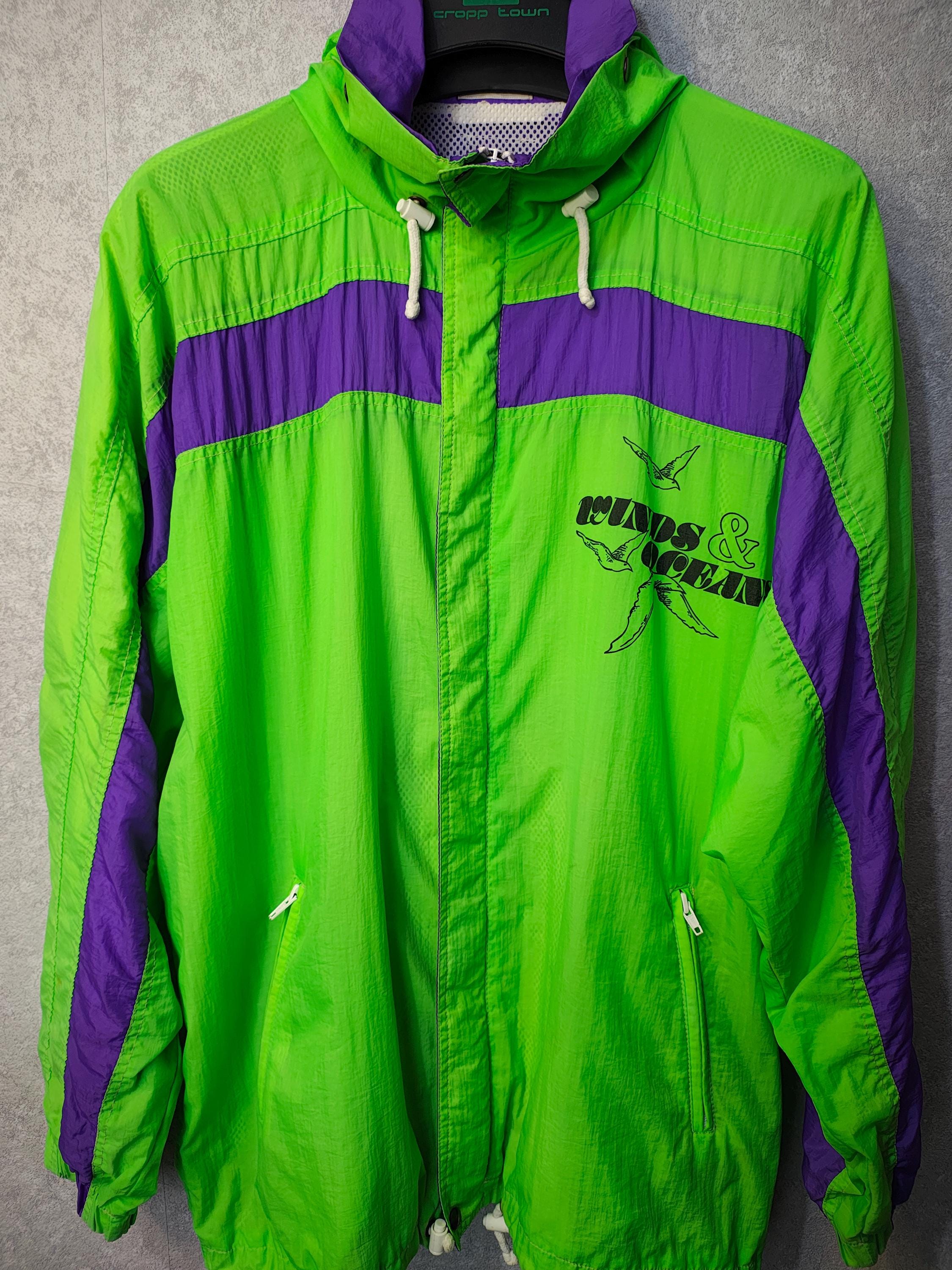 Vintage 90s Neon Green Windbreaker Jacket – SVEN OLSON 