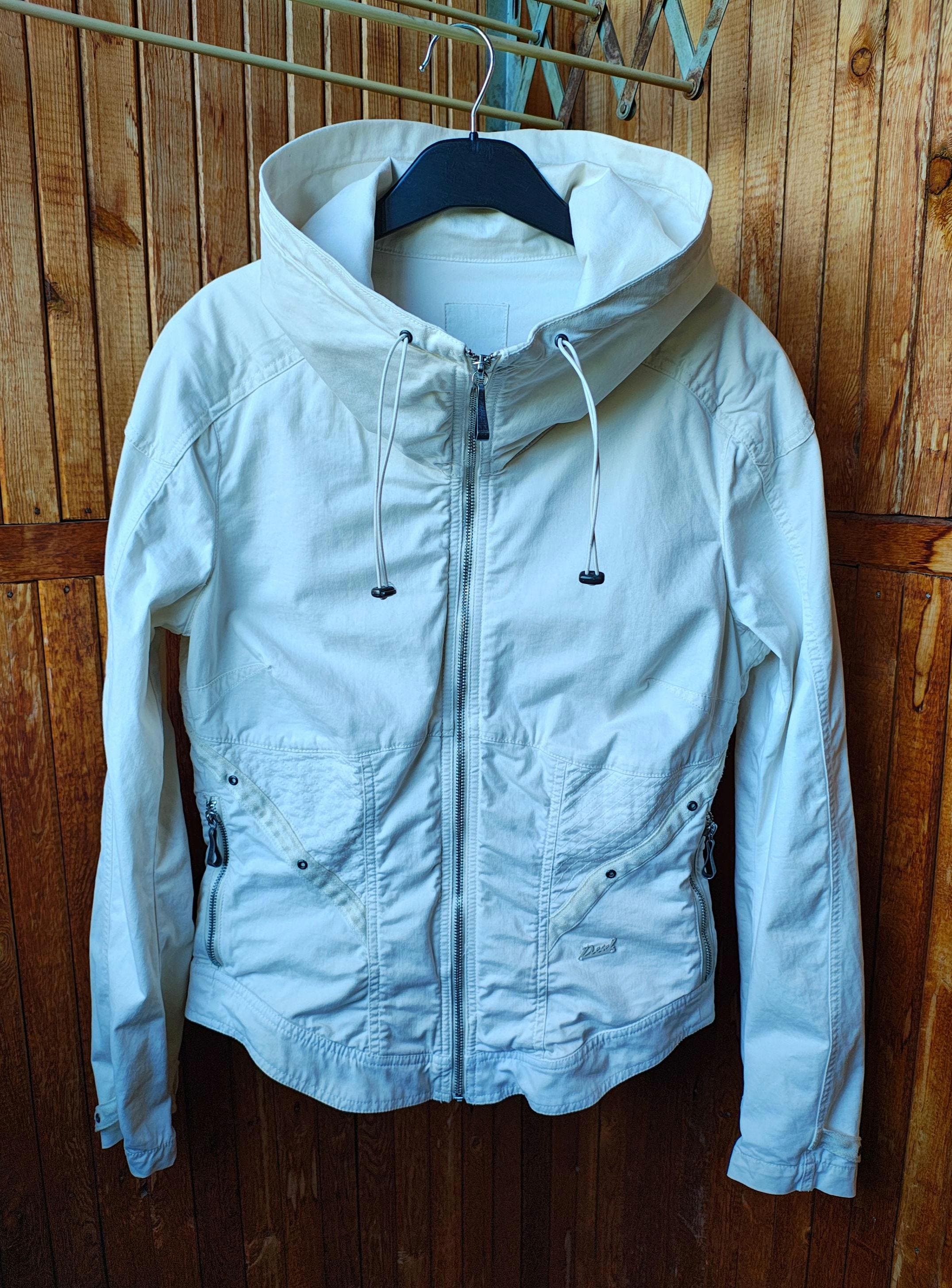00’s archive diesel y2k coating jacket S RARE Vintage Diesel Archive Avant-garde Women's White Bomber