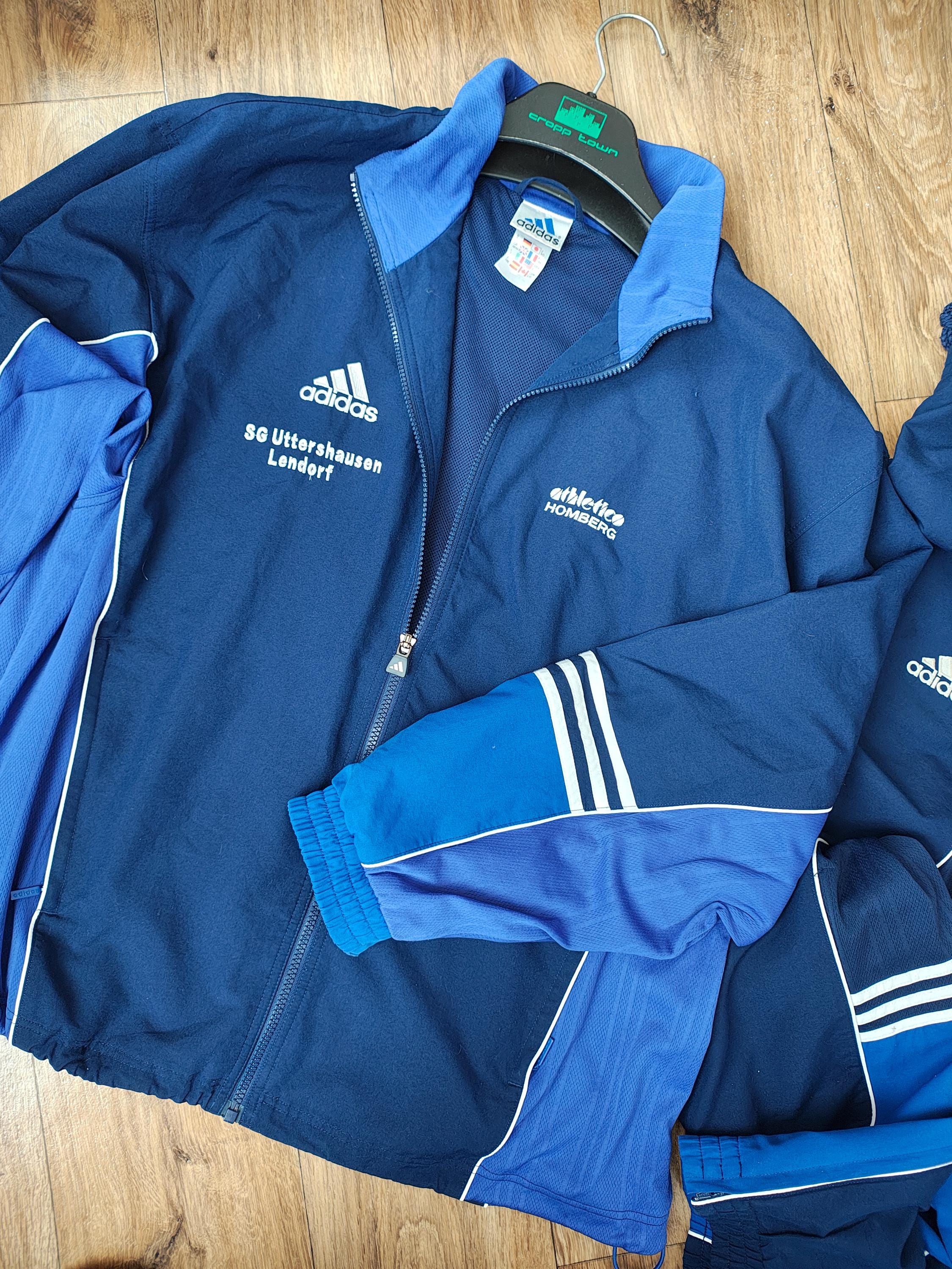 Vintage Adidas Tracksuit Navy Blue 1990s | Full Set Track Jacket