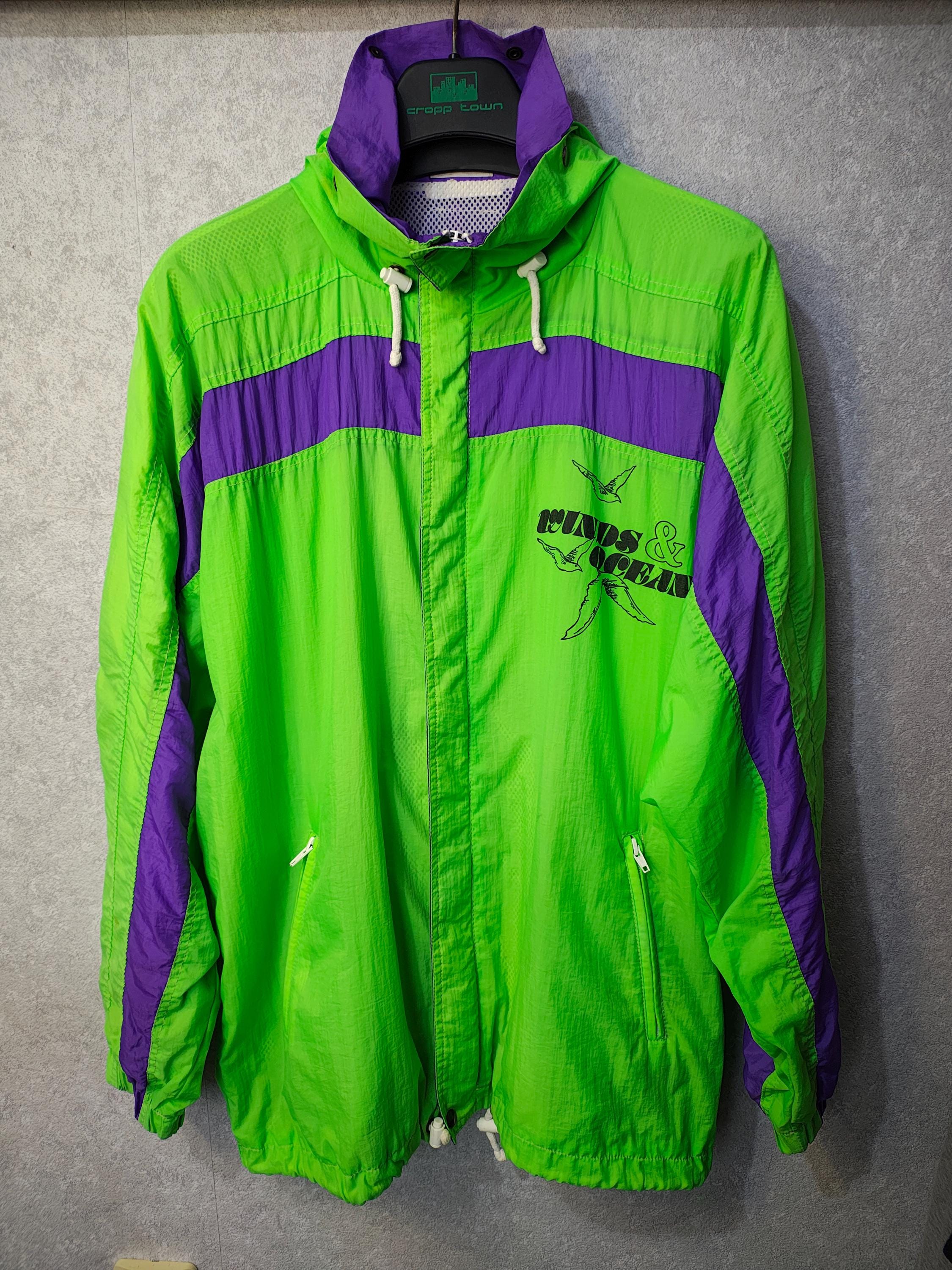 Vintage 90s Neon Green Windbreaker Jacket – SVEN OLSON 