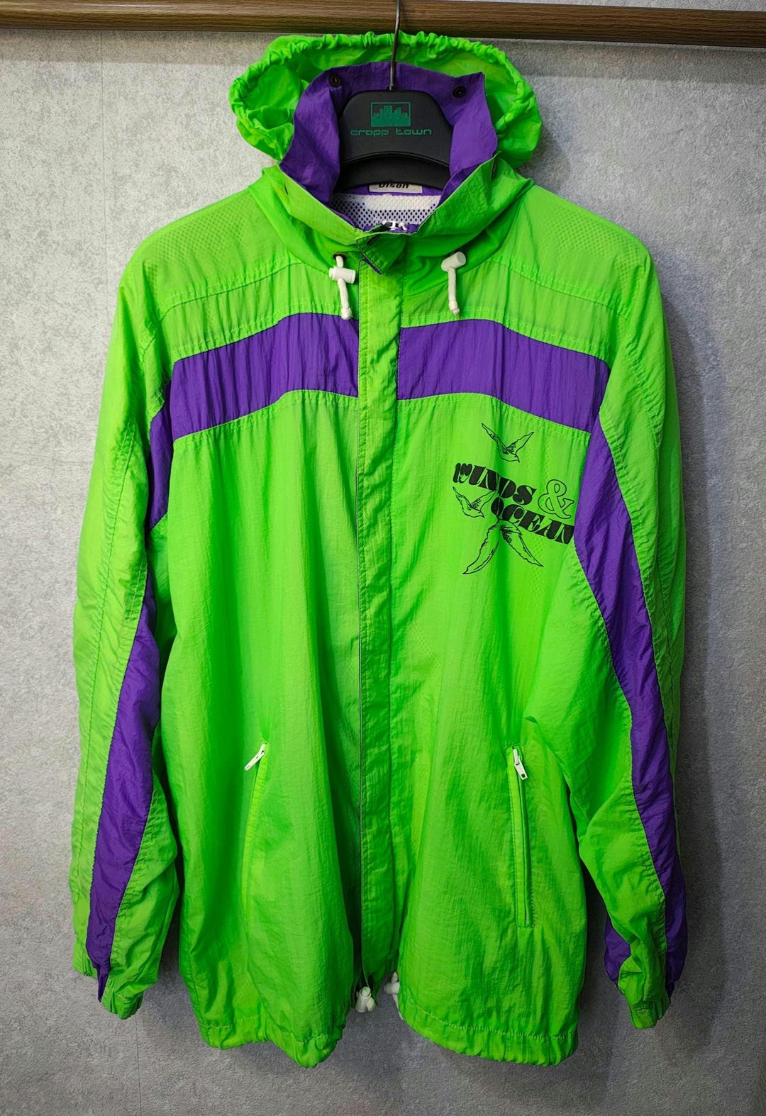 Vintage 90s Neon Green Windbreaker Jacket – SVEN OLSON 