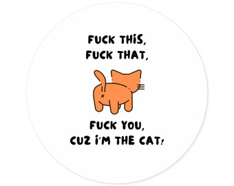 Stickers chats rigolos - Sticker rond intérieur extérieur, joli cadeau orange pour amoureux des chats, lot de stickers chats décoratifs, stickers pour ordinateur portable, bouteille d'eau