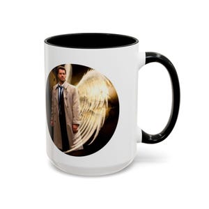 Supernatural Castiel Angel Coffee Mug: Vibrant Fan Art Drinkware image 2
