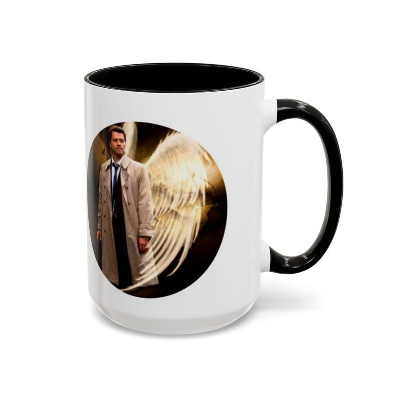 Supernatural Castiel Angel Coffee Mug: Vibrant Fan Art Drinkware image 2