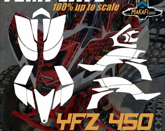 2005 - 2008 YFZ 450 Graphics template 100% up to scale ready to design