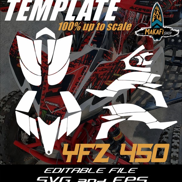 2005 - 2008 YFZ 450 Graphics template 100% up to scale ready to design