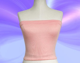 Pink Y2K Cropped Tube Top - NWT - 2000s Tube Top - Y2K Crop Top - Y2K Tube Top - Pink 2000s Crop Top - No Boundaries - One Size