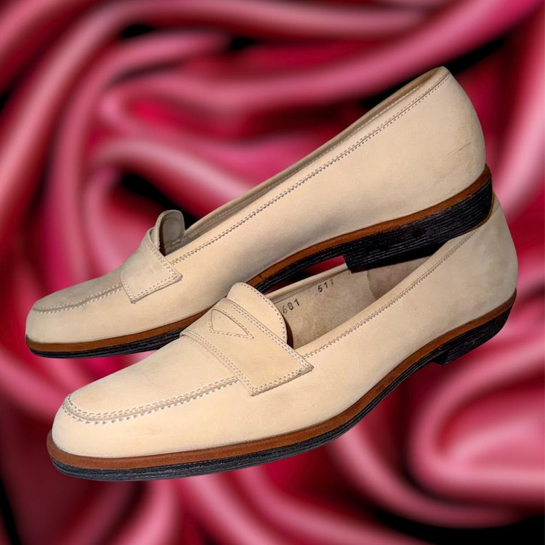 vintage Ferragamo tan loafers for sale with narrow width