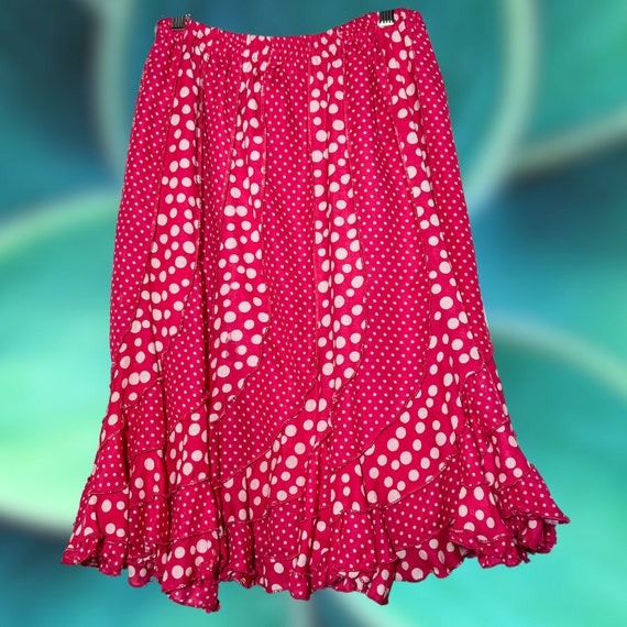 Vintage Pink Skirt - 90s Pink Skirt - Size Large -