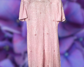 1980s Pink Beaded Cocktail Dress - Size Petite Large - Vintage Laurence Kazar Dress - Light Pink Party Dress - Classy Dress, pink beading