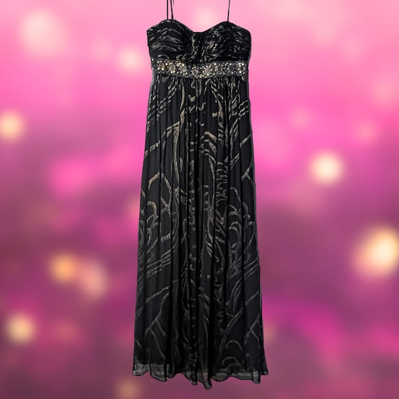 2000s maxi dress Vintage Y2k Blue Velvet Maxi Dress with Side Slit by Jessica McClintoc –  Odd Faery