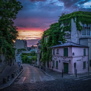 La Maison Rose París Francia Fotografía Lienzo Impresión de metal Imagen artística de pared Decoración para el hogar Póster Punto de referencia Dormitorio Sala de estar Oficina Bar
