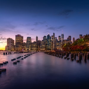 Manhattan City Skyline, Brooklyn View, New York Photography, New York Wall Decor, NYC Wall Art, Print Canvas Metal Acrylic Sunset