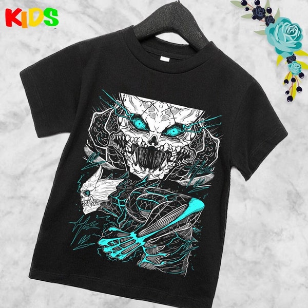 Kids Mina Shiro Kai Manga Best kids Anime Graphic Tee Black Shirt Kaiju No. 8 T-shirt G 66 vintage anime ,youth clothes , kids gift for