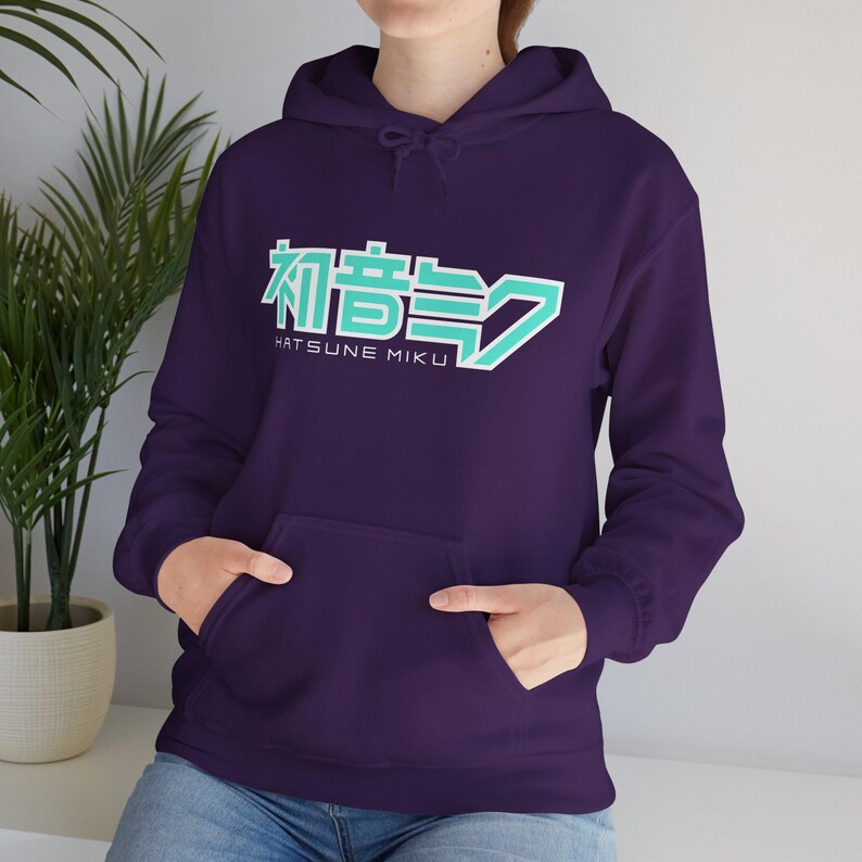 Anime unisex Hoodie, Anime Vintage Grunge Gothic Metal Graphic Jacket, Japanese Anime Pullover , cartoon, gift, hatsune anime Unisex image 5