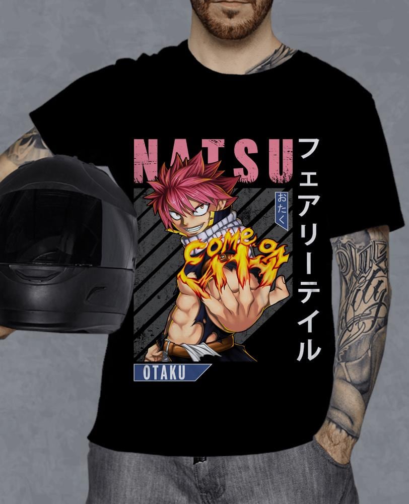 NATSU Fairy Tail Natsu Dragneel Shirt, Gray Fullbuster, Gajeel