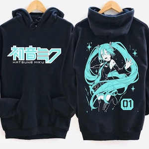 Anime unisex Hoodie, Anime Vintage Grunge Gothic Metal Graphic Jacket, Japanese Anime Pullover , cartoon, gift, hatsune anime Unisex image 1