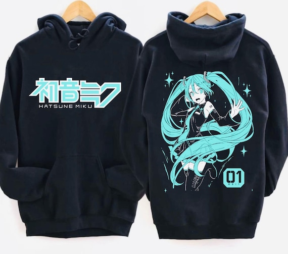 Anime unisex Hoodie, Anime Vintage Grunge Gothic Metal Graphic Jacket, Japanese Anime Pullover , cartoon, gift, hatsune anime Unisex