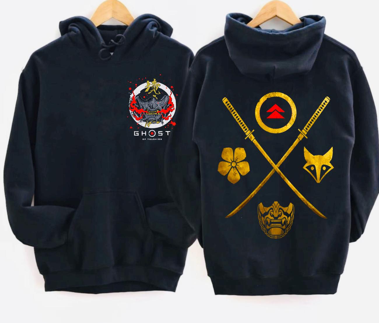tee shyne 着用 Kouga hoodie サイズs Ghost Anime Hoodie,tsushima Hoodie, Jin Sakai Hoodie, Sakai Clan