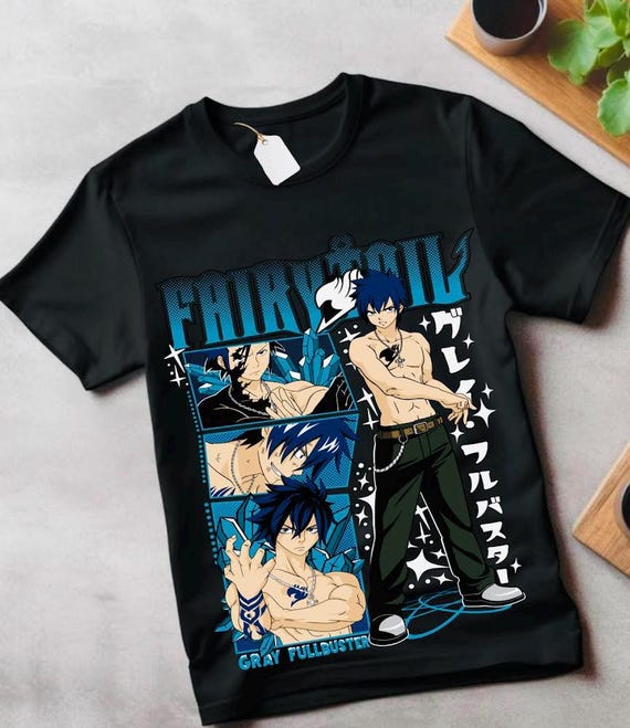 Fairy Tail Natsu Dragneel Shirt, Gray Fullbuster, Gajeel Redfox