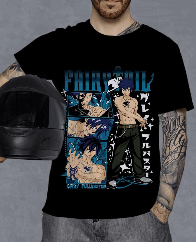 Fairy Tail Natsu Dragneel Shirt, Gray Fullbuster, Gajeel