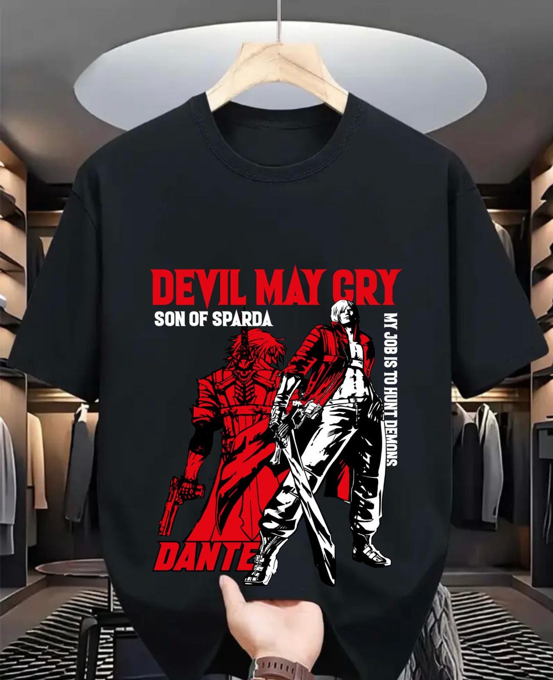 Dante Shooting DMC Premium Unisex T-shirt, May Cry DMC3 Premium