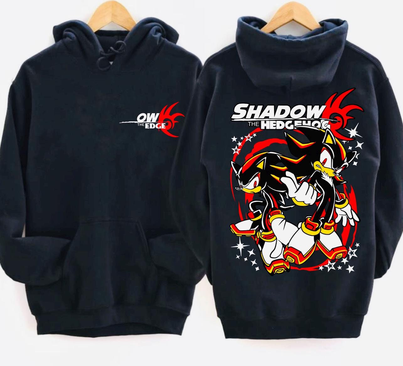 Hedgehog Shadow Anime Hoodie, Anime Vintage Grunge Gothic Metal