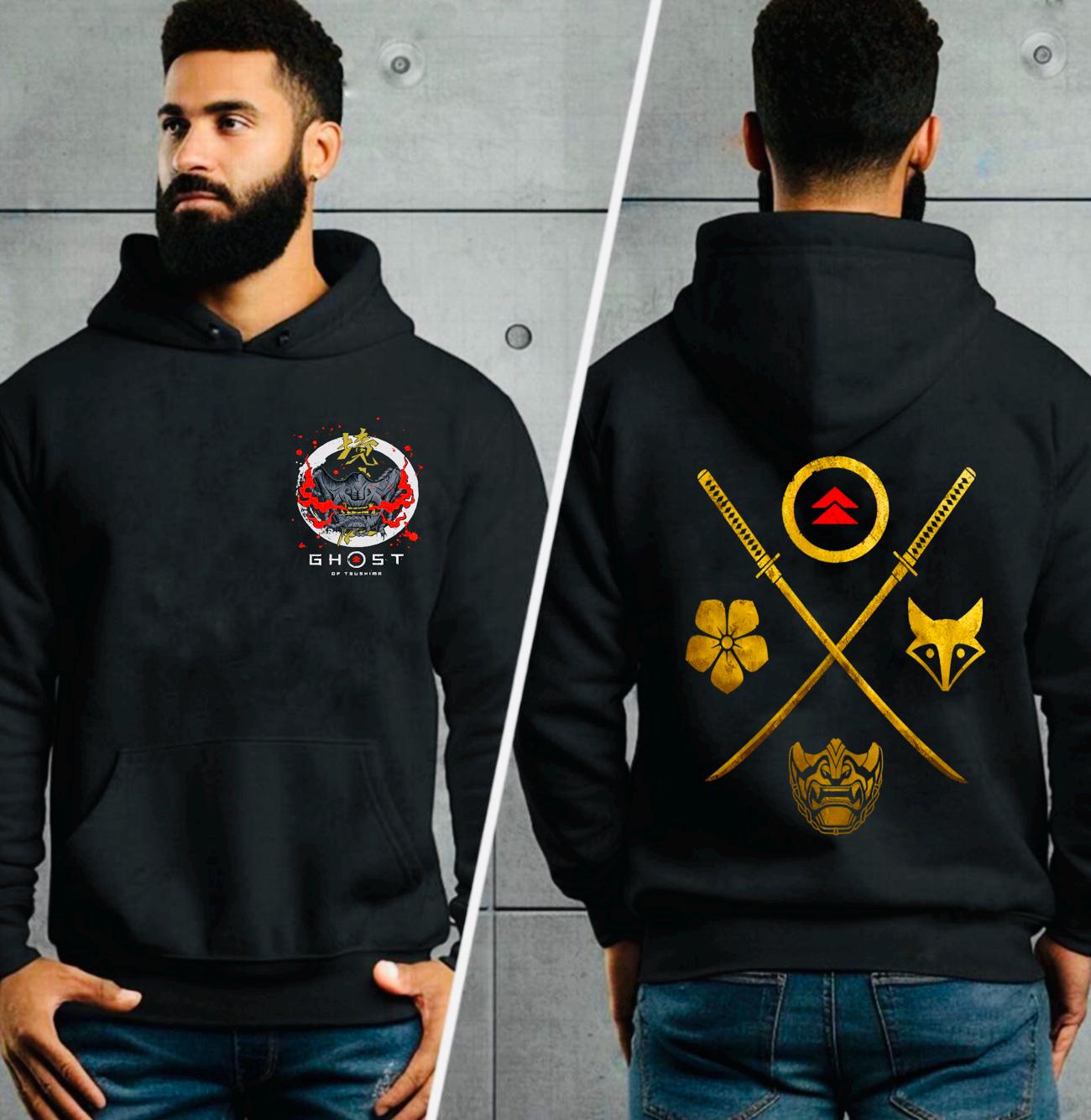 Ghost Anime Hoodie,tsushima Hoodie, Jin Sakai Hoodie, Sakai Clan