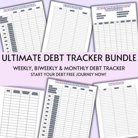 Debt Tracker Bundle – Snowball Method, Printable PDF Guide (Digital Download)
