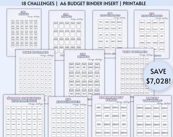 Printable A6 Budget Binder Insert Money Savings Challenge Budgeting No Spend Tracker Cash Envelope Stuffing Debt Free Planner Tool PDF File