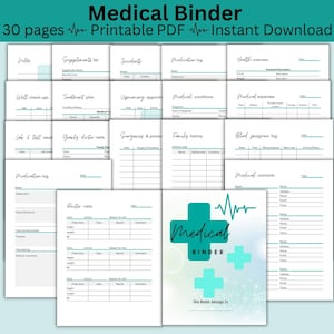 Medical Binder, Medical Planner, Health Tracker, Wellness Planner ...