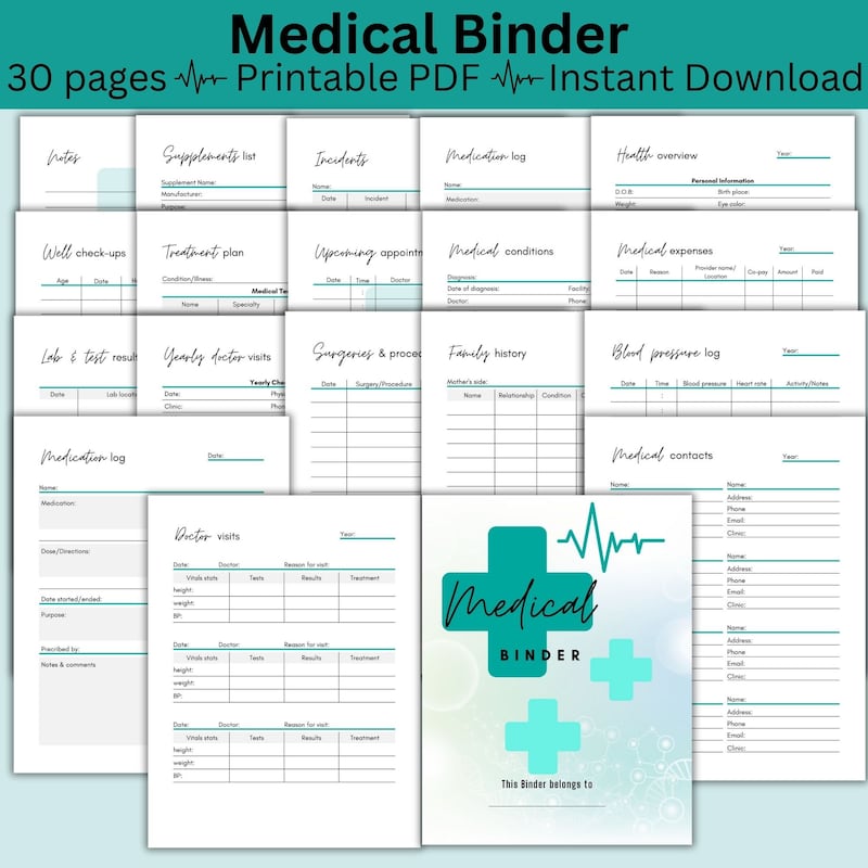 Medical Binder Etsy
