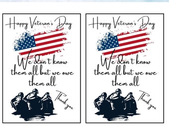 Cartão para impressão de Feliz Dia do Veterano: Obrigado Militar (PDF)