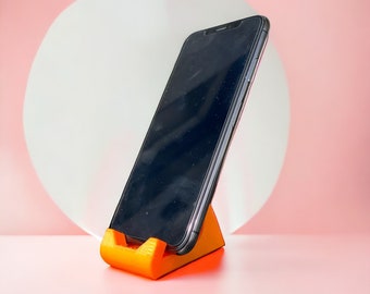 Modern Orange Phone Stander Holder, Desk Organizer, Phone Dock, Smartphone Stand, Minimalist, Modern Desk Decor, Tech Organizer, Sleek Dock