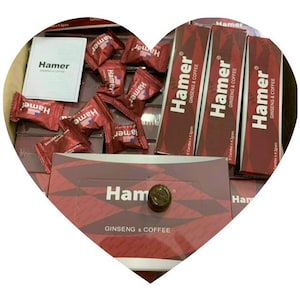 Bonbon dur au café et au ginseng HAMER, boîte de 8 pcs, longue endurance, boost NRG, vitalité, le plus populaire du marché...