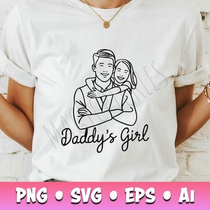 Papás chica svg, chica papá svg, día del padre svg, chica papá camisa, papá svg, mejor papá de todos los tiempos, padre hija svg, papá png, cricut svg cortar archivo