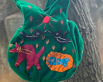hand made embroidery,pouch,v shaped bag,eco friendlybag,utilitybag,key storage bag,tribalbag