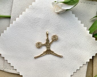 14k Gold Cheerleader Jumping Split Pendent Charm Vintage Michael Anthony