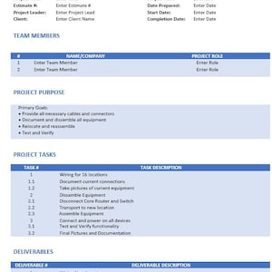 SOW Simple Scope of Work | Single Page