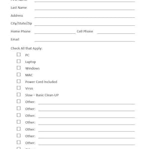 Simple Repair Request Form Template