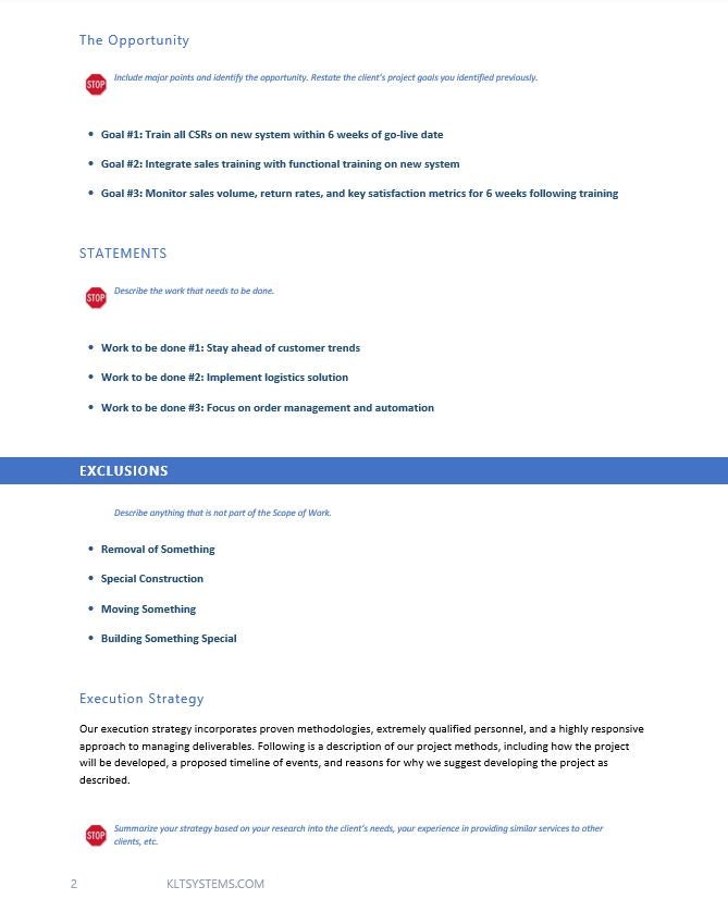 Scope of Work Template SOW Template Microsoft Word Template