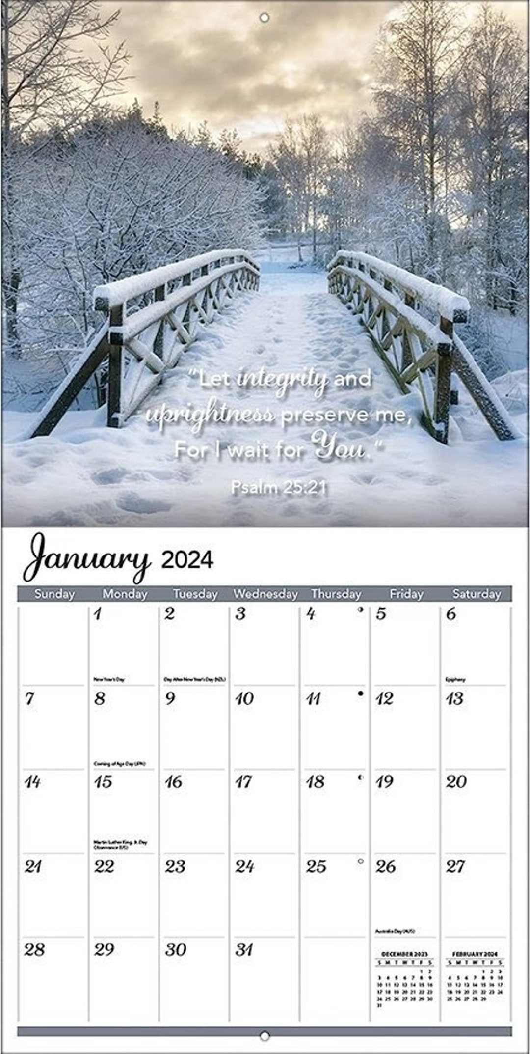 2024 Psalms Bible Verse Wall Calendar Christian Gifts Etsy