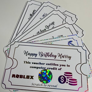 Personalisierter folierter Rubbel zum Aufdecken des Gaming-Gutscheins für ein Geschenk zum Geburtstag, Weihnachten usw.