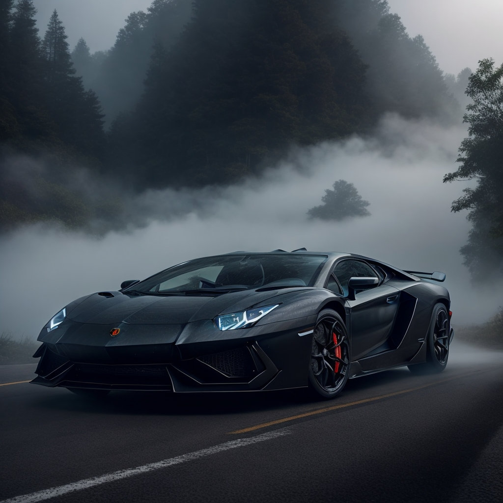 Lamborghini Aventador SVJ Black Car Print Realistic Modern Supercar Car lamborghini-aventador-svj-black-car-print-realistic-modern-supercar-car