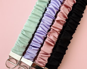 Solid Lanyard | Scrunchie Lanyard | Silk Landyard | Teacher Lanyard | Stretchy Lanyard | Fabric Lanyard | Badge Holder