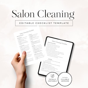 Salon Cleaning Checklist: Hair & Lash Services (Canva Template)