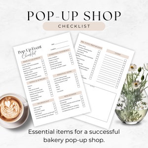 Pop Up Shop Checklist for Bakery Business, Vendor Event Planner, Checklist for Vendor Booth, Sunny Day Pop Up Shop, Craft Show Checklist